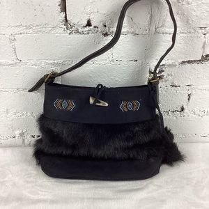 Leather Faux Fur Boho Purse